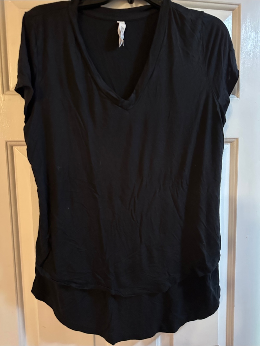Latched Mama Black V-Neck Short Sleeve Nursing Tee